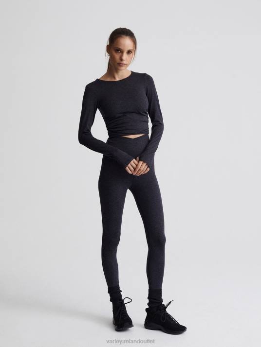 Apparel Black Marl Women Varley Always Warm Sloan Cropped Tee 00FX222