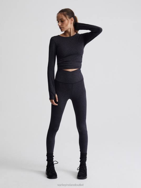 Apparel Black Marl Women Varley Always Warm Sloan Cropped Tee 00FX222