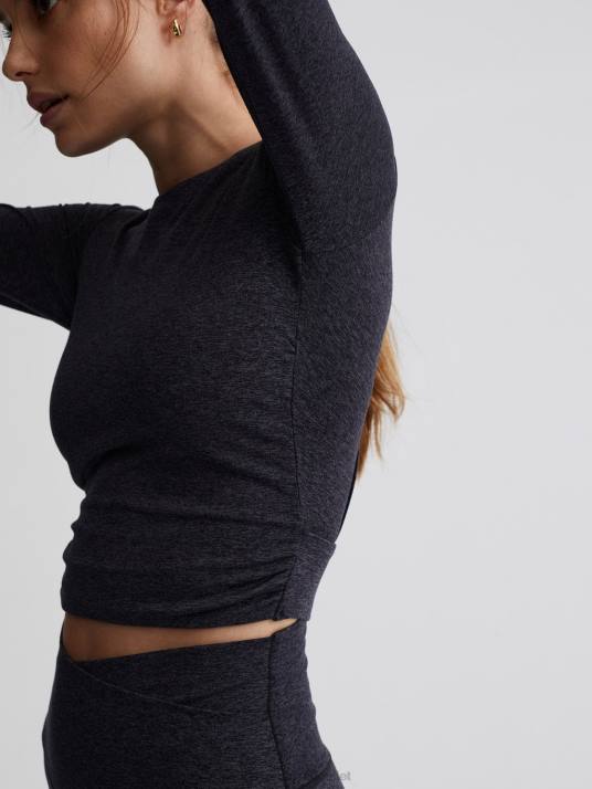 Apparel Black Marl Women Varley Always Warm Sloan Cropped Tee 00FX222