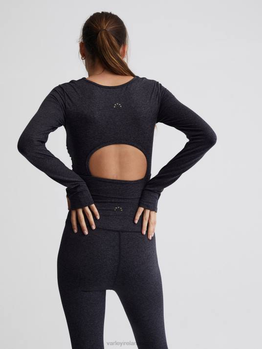Apparel Black Marl Women Varley Always Warm Sloan Cropped Tee 00FX222