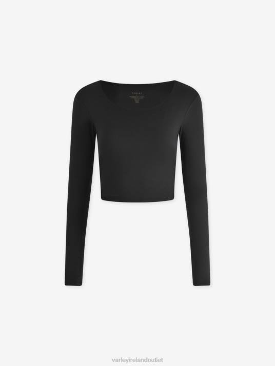 Apparel Black Marl Women Varley Always Warm Sloan Cropped Tee 00FX222
