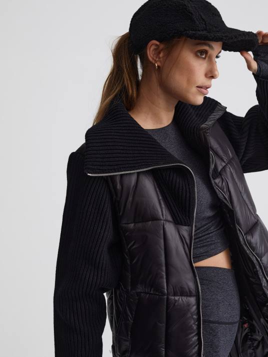 Apparel Black Women Varley Mayten Knit Puffer Jacket 00FX450