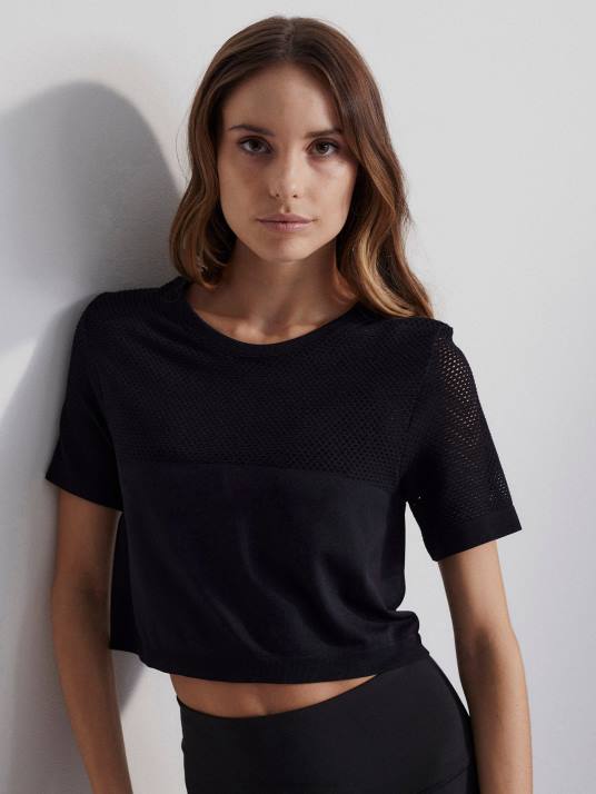 Apparel Black Women Varley Paden Cropped Tee 00FX251