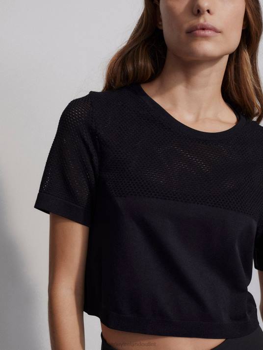 Apparel Black Women Varley Paden Cropped Tee 00FX251