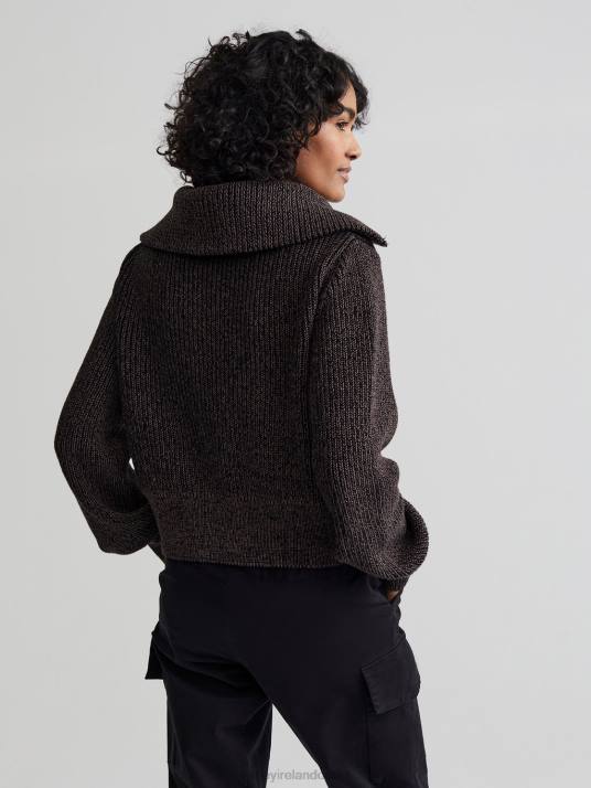 Apparel Black Speckle Women Varley Mentone Half-Zip Knit Pullover 00FX216