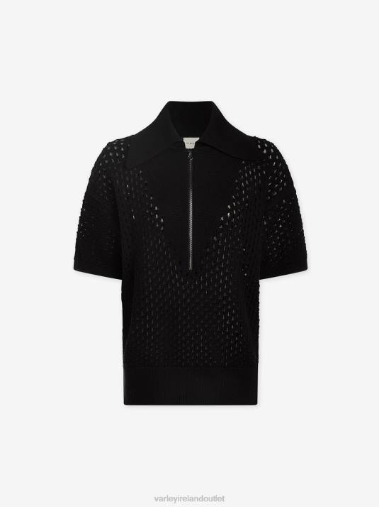 Apparel Black Women Varley Teagan Boxy Knit Polo 00FX70