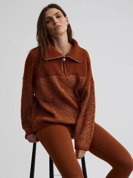 Apparel Caramel Cafe/Egret SpeckleKnit Women Varley Willard Half-Zip Pullover 00FX211