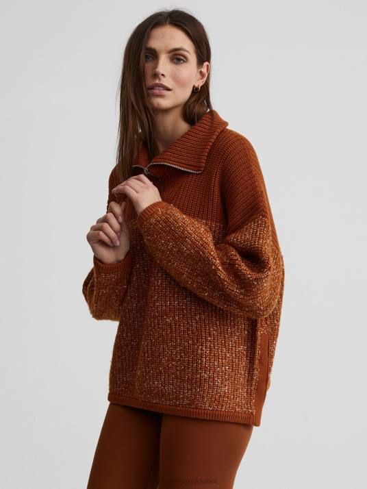 Apparel Caramel Cafe/Egret SpeckleKnit Women Varley Willard Half-Zip Pullover 00FX211