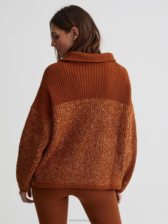 Apparel Caramel Cafe/Egret SpeckleKnit Women Varley Willard Half-Zip Pullover 00FX211
