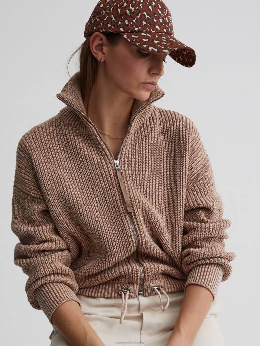 Apparel Chanterelle/Egret Speckle Knit Women Varley Anderson Zip-Through Knit 00FX205