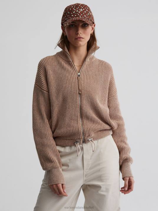 Apparel Chanterelle/Egret Speckle Knit Women Varley Anderson Zip-Through Knit 00FX205