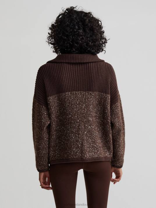 Apparel Coffee Bean/Egret Fleck Knit Women Varley Willard Half-Zip Pullover 00FX212