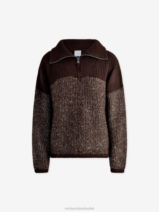 Apparel Coffee Bean/Egret Fleck Knit Women Varley Willard Half-Zip Pullover 00FX212