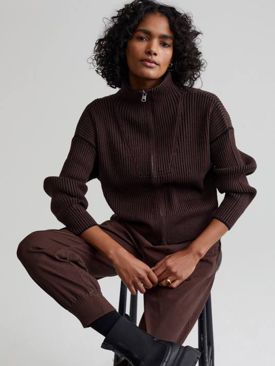 Apparel Coffee Bean Women Varley Carmen Knit Jacket 00FX179