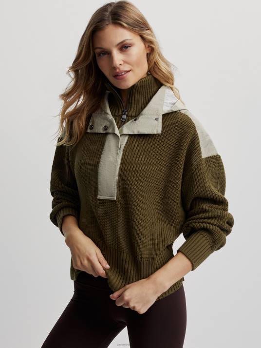 Apparel Dark Olive Mix Women Varley Carter Half-Zip Pullover 00FX200