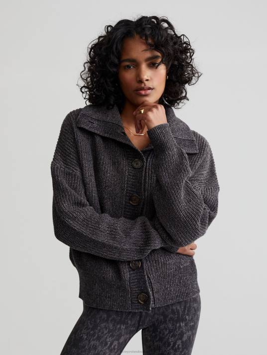 Apparel Deep Charcoal Speckle Women Varley Elwood Knit Jacket 00FX209