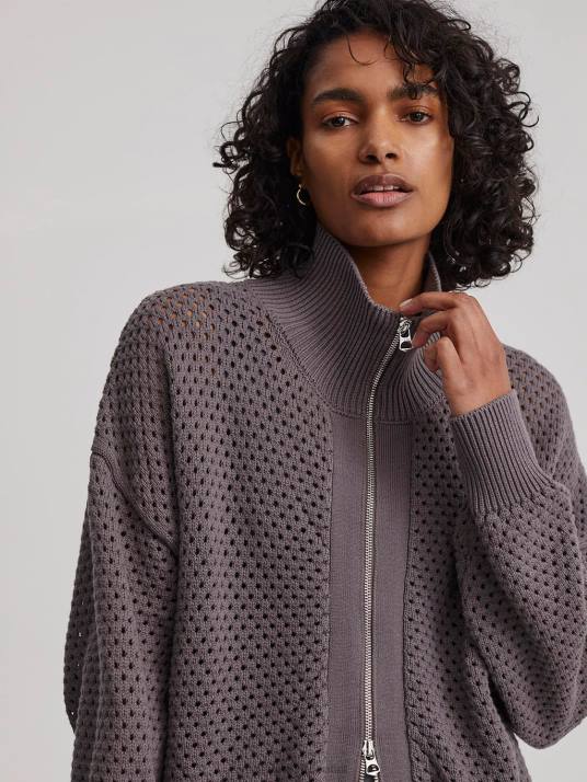Apparel Deep Charcoal Women Varley Cassady Knit Jacket 00FX155
