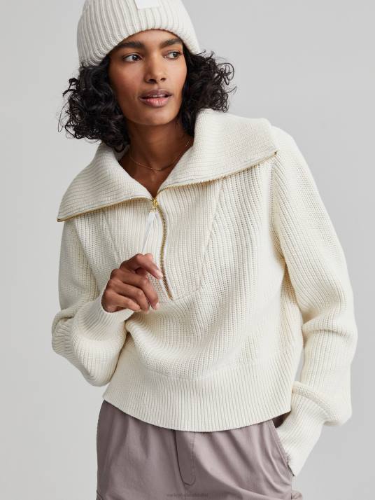 Apparel Egret Women Varley Mentone Half-Zip Knit Pullover 00FX218