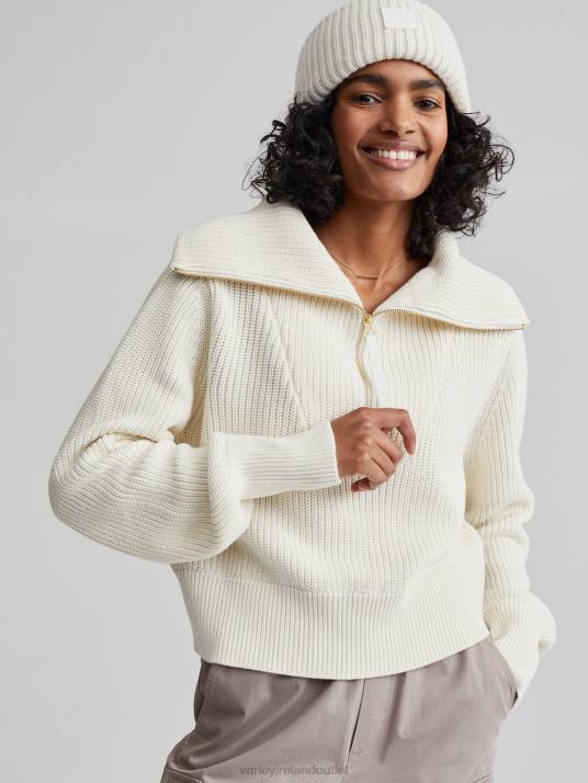 Apparel Egret Women Varley Mentone Half-Zip Knit Pullover 00FX218