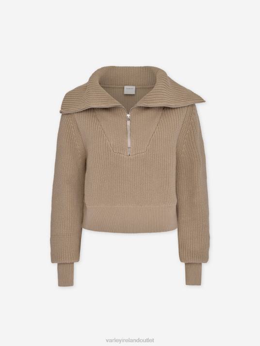 Apparel Light Taupe Women Varley Mentone Half-Zip Knit Pullover 00FX220