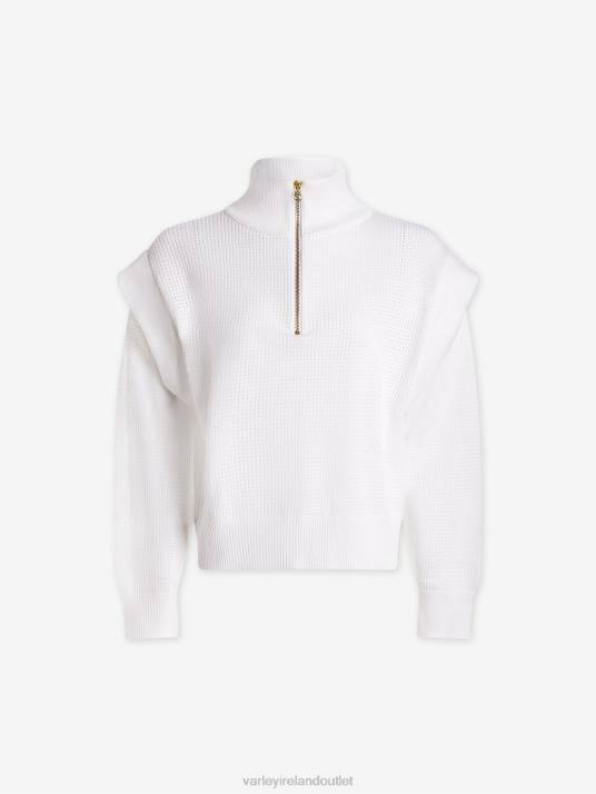 Apparel White Women Varley Atwood Half-Zip Knit 00FX7