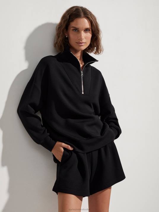 Apparel Black Women Varley Hawley Half-Zip Sweat 00FX84
