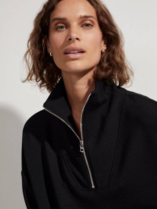 Apparel Black Women Varley Hawley Half-Zip Sweat 00FX84