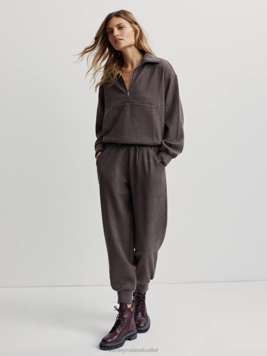 Apparel Chocolate Marl Women Varley Cyrus Half-Zip Pullover 00FX226