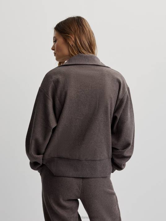 Apparel Chocolate Marl Women Varley Cyrus Half-Zip Pullover 00FX226