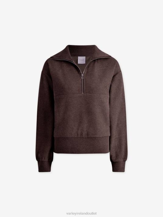 Apparel Chocolate Marl Women Varley Cyrus Half-Zip Pullover 00FX226