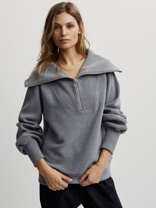 Apparel Grey Marl Women Varley Vine Half-Zip Pullover 00FX90