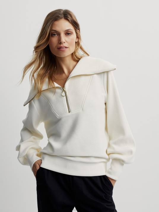 Apparel Ivory Women Varley Vine Half-Zip Pullover 00FX88
