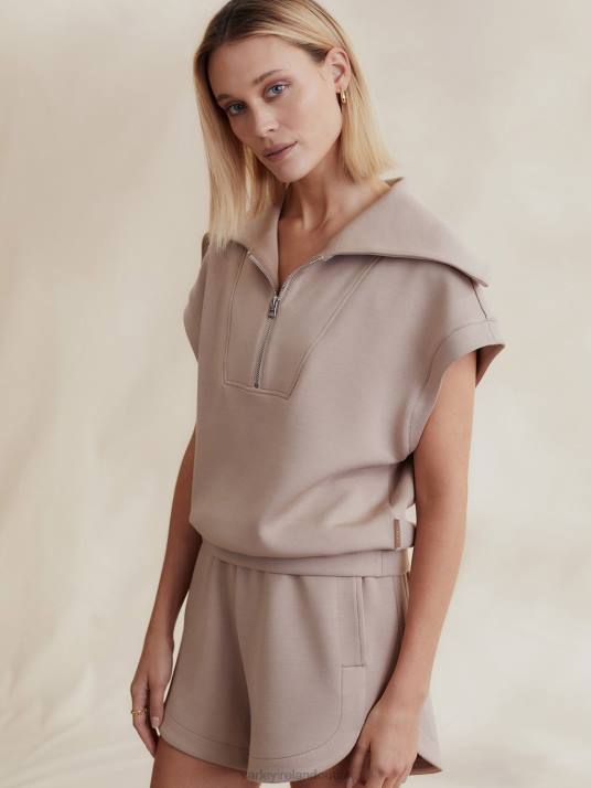 Apparel Light Taupe Women Varley Dexter Half-Zip Sweat 00FX32