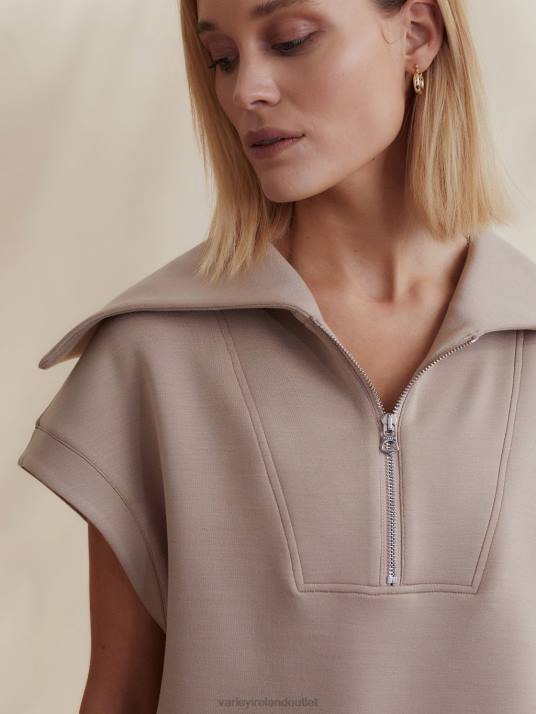 Apparel Light Taupe Women Varley Dexter Half-Zip Sweat 00FX32