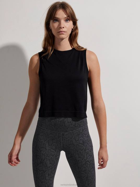 Apparel Black Women Varley Page Seamless Crop Tank 00FX41