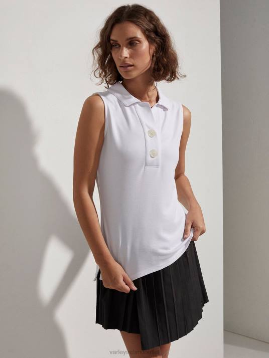 Apparel White Women Varley Caine Sleeveless Polo 00FX139