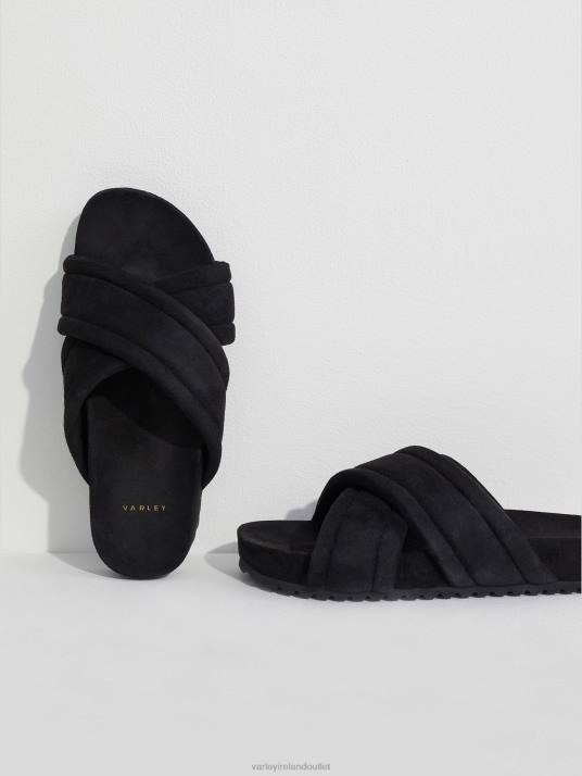 Slides Black Women Varley Ronley Quilted Slides 00FX479