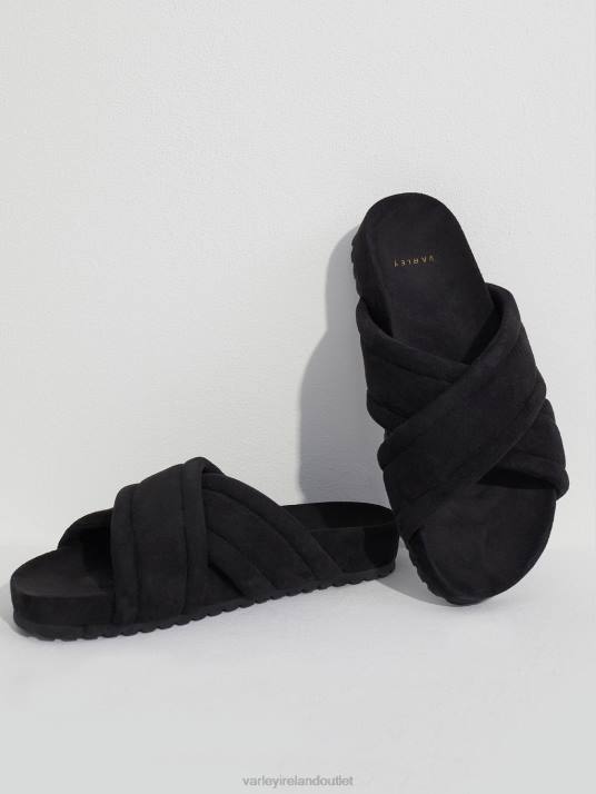 Slides Black Women Varley Ronley Quilted Slides 00FX479